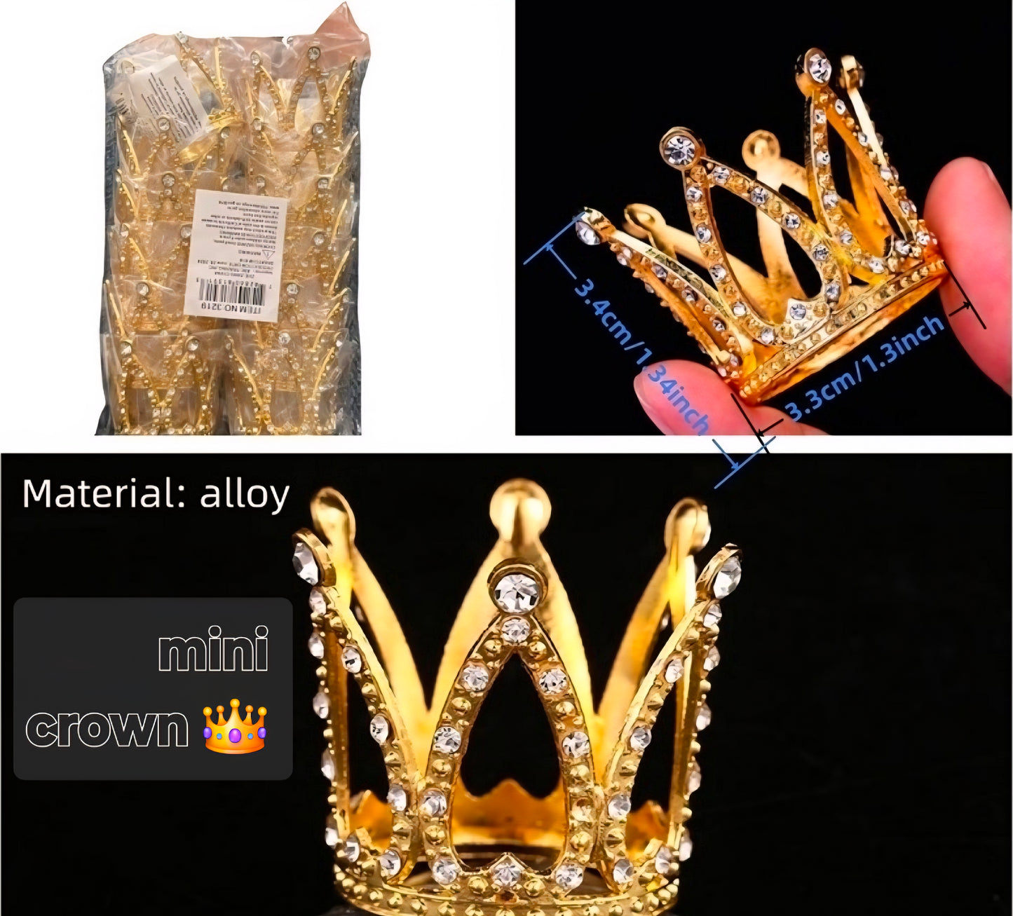 12pc-Gold Mini crown
