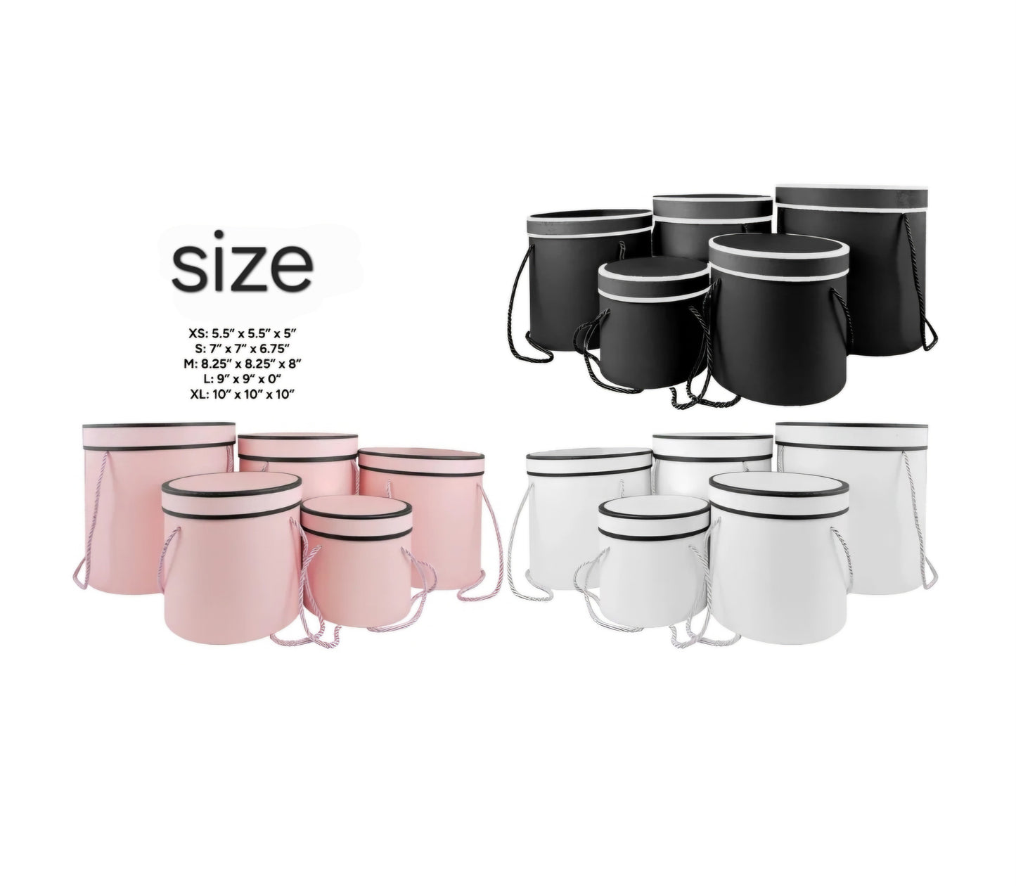 5pc-Pink Round box