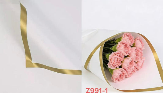 White & Gold floral paper