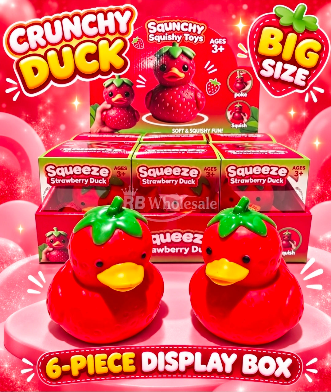 6PC Crunchy Strawberry Duck  🍓