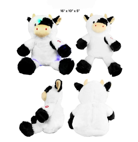 16" cow plush with lights