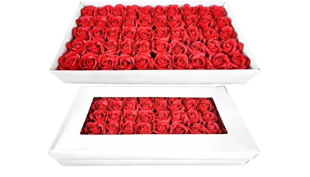 50pc Soap Rose-RED