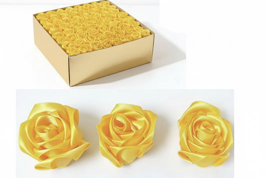 12pc Yellow satin rose