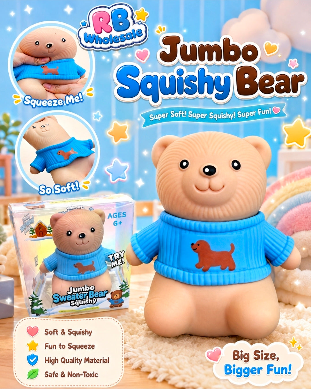 3pc Sweater Jumbo Bear 🐻
