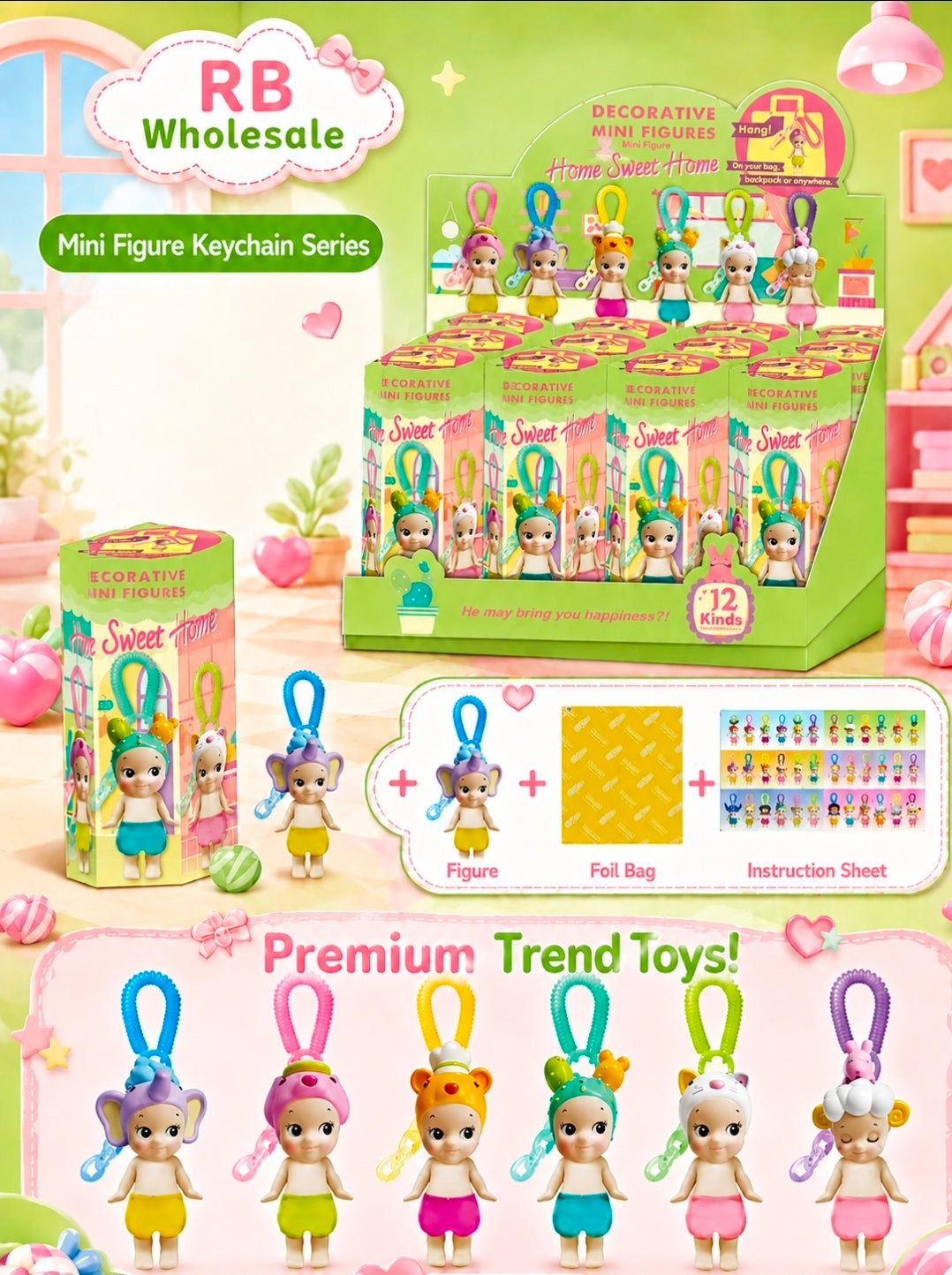 12pc Sweet home Keychain
