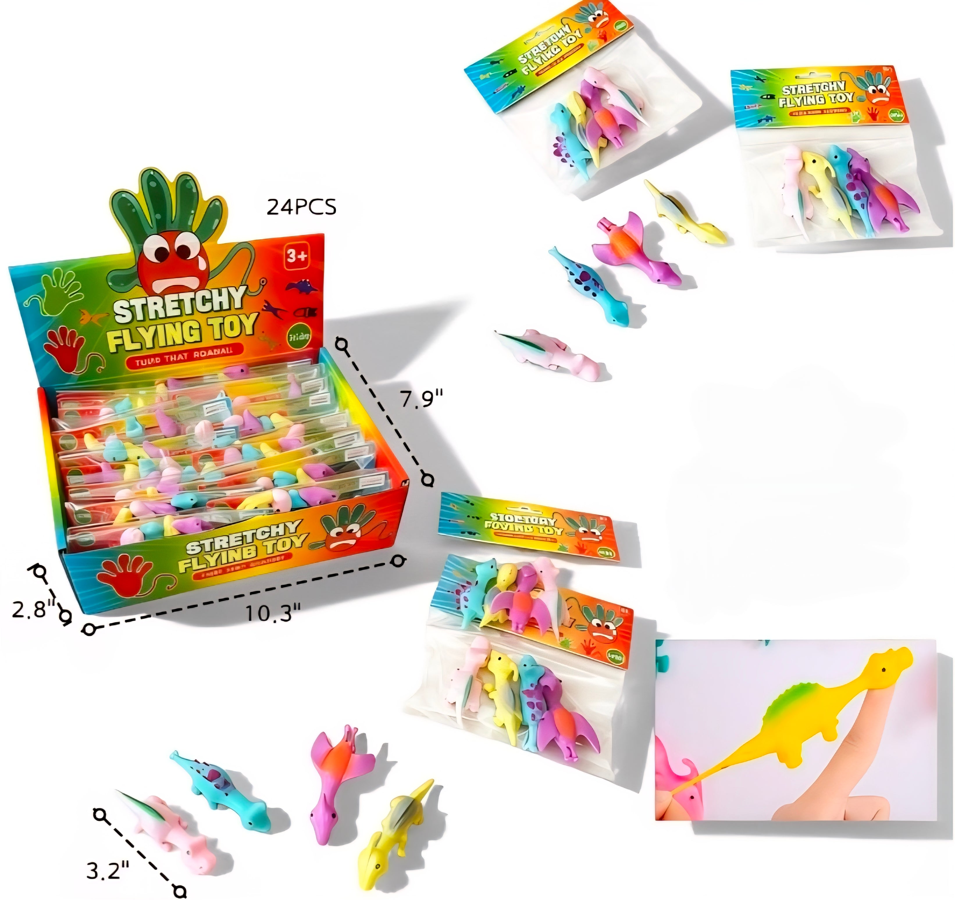 24pc stretchy Flying Dino