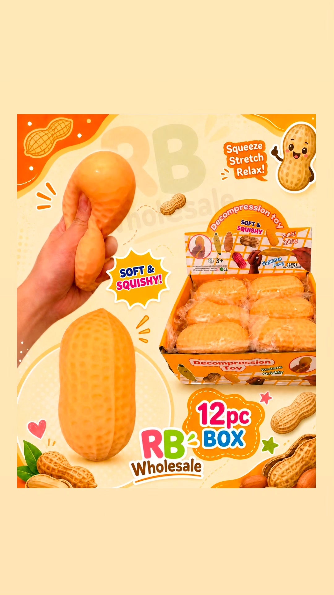12PC Squishy Peanut 🥜