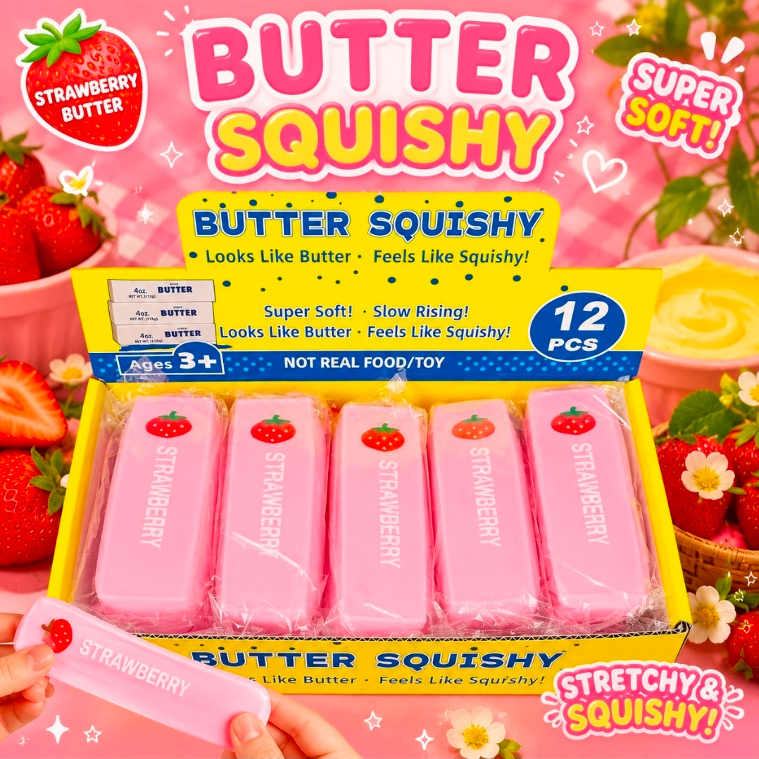 12pc Strawberry Squishy Butter