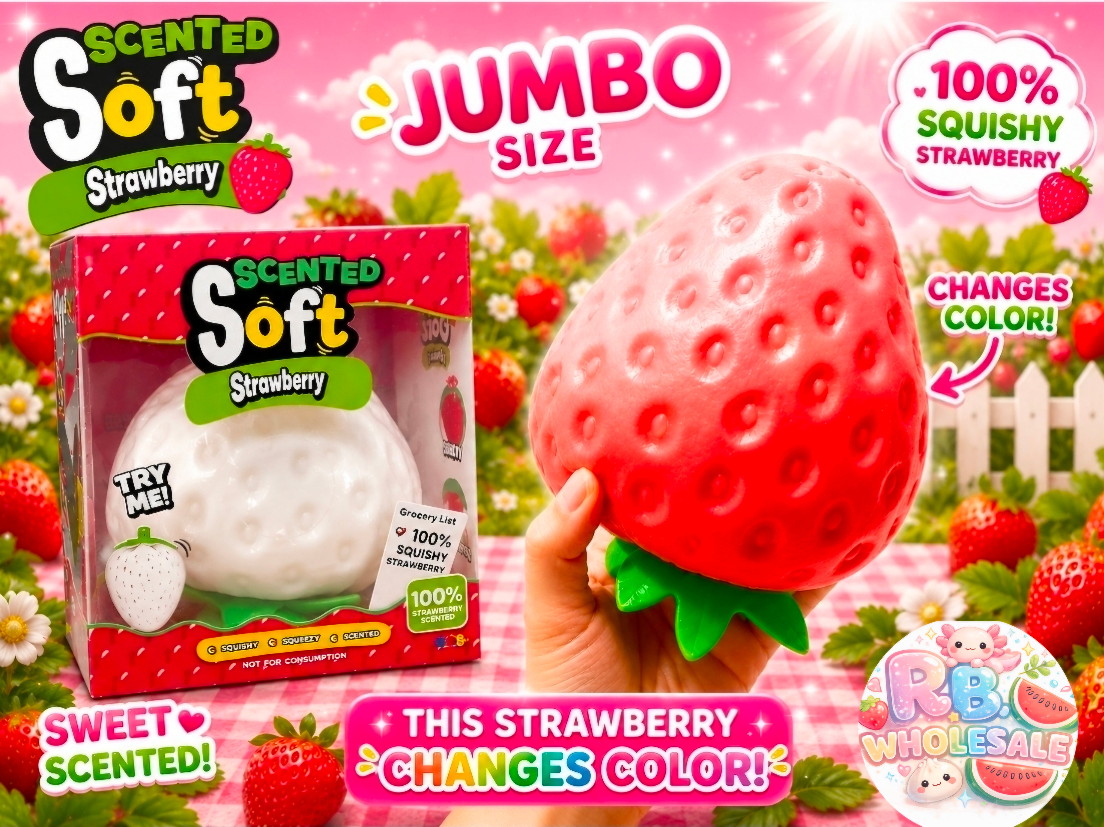3pc Changing color Strawberry 🍓