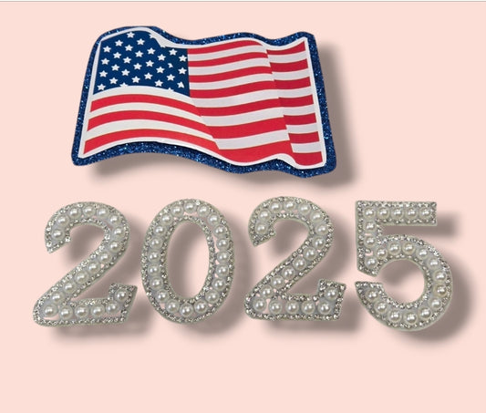 USA flag graduation topper set