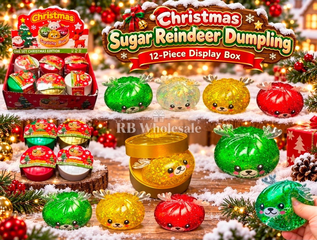 12PC SUGAR CHRISTMAS REINDEER DUMPLINGS