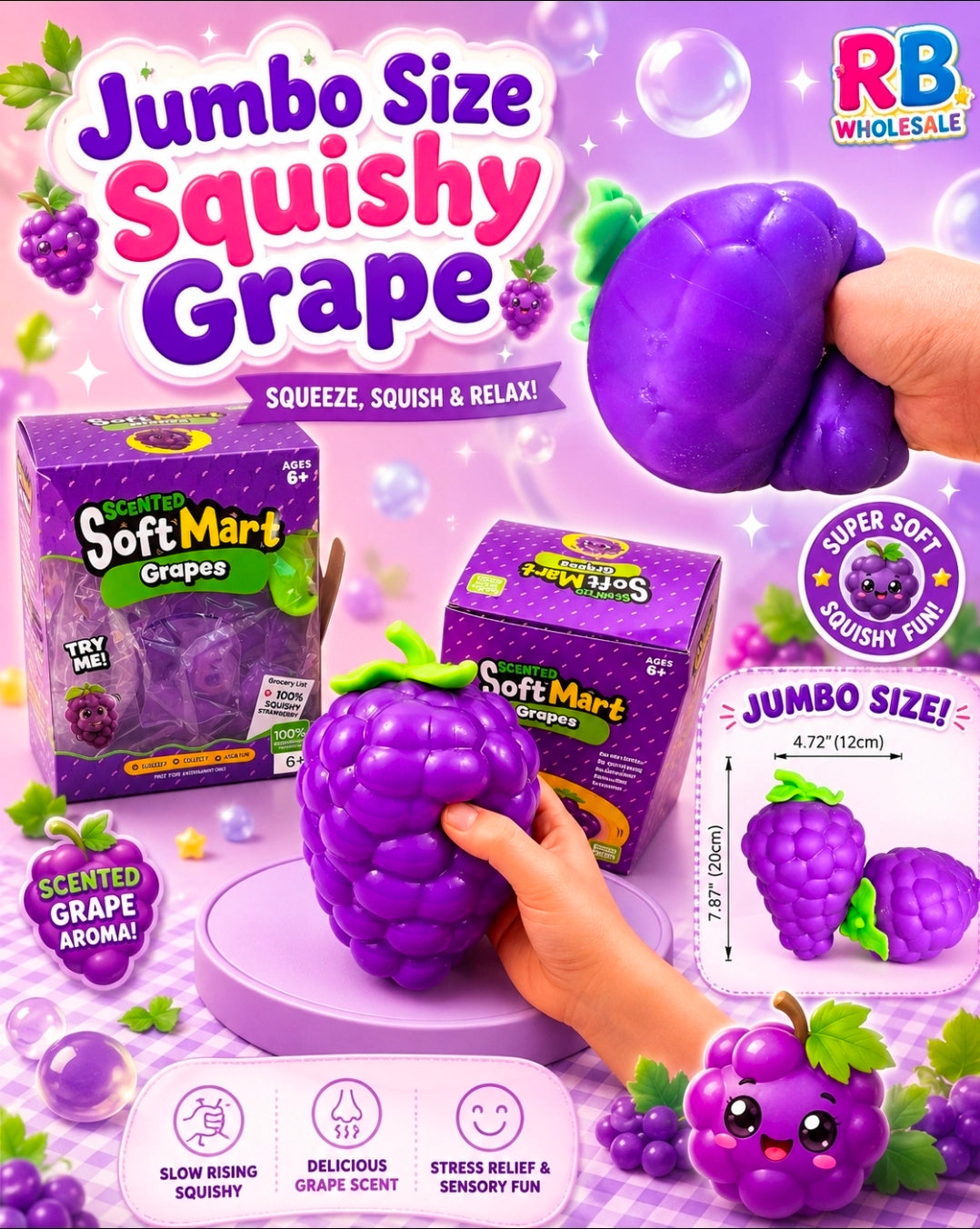 3pc Purple Scented Grape