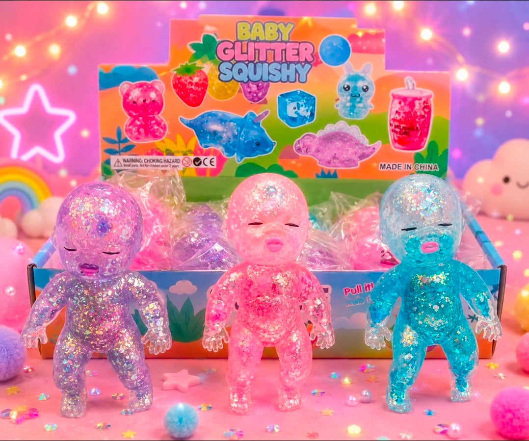 12pc Squishy glitter Baby
