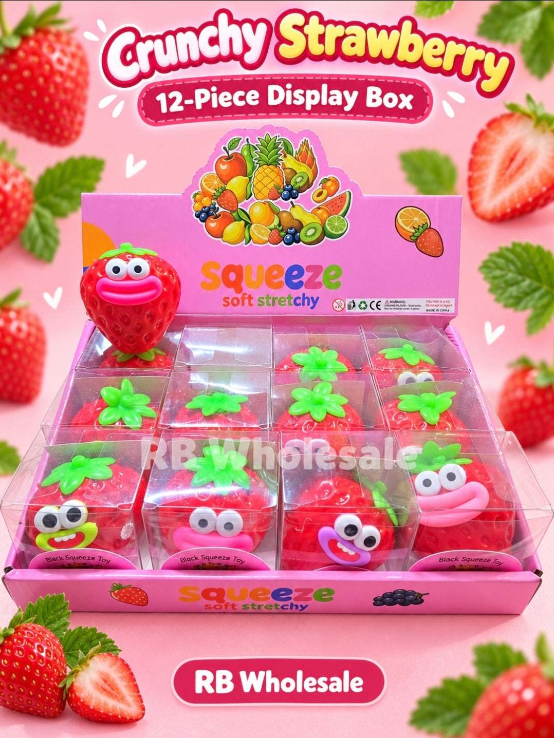12PC Crunchy Face Strawberry 🍓