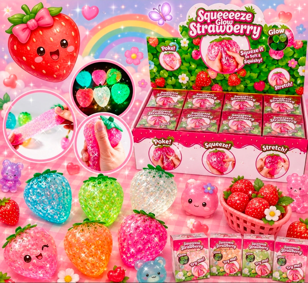 12pc Glitter strawberry