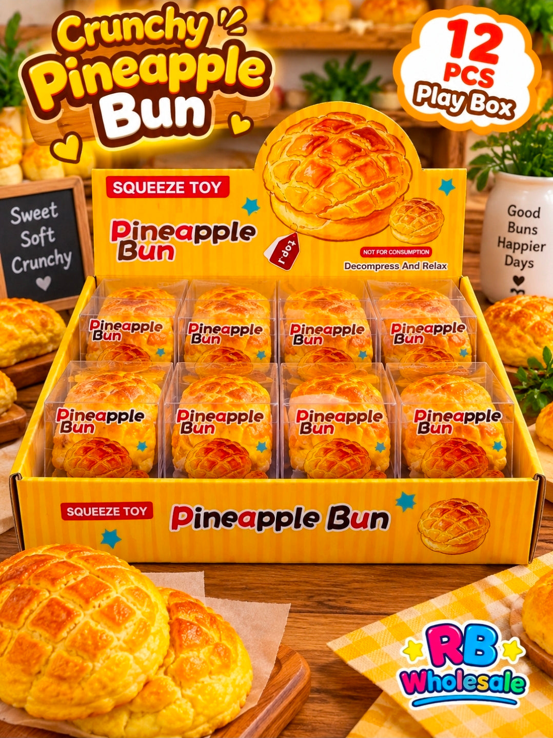 12PC Crunchy Pineapple Bun