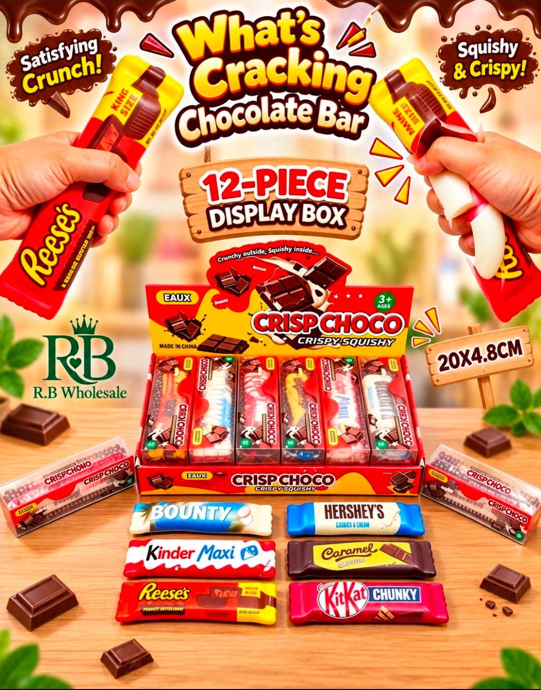 12PC WAX CRACKING CHOCOLATE BAR 🍫