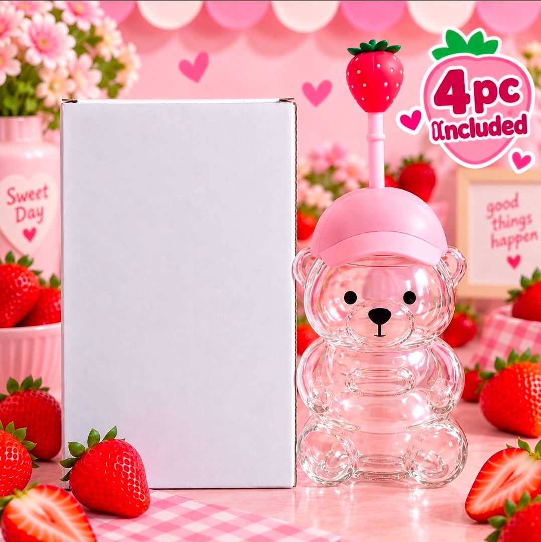 4PC GLASS BEAR CUP🐻