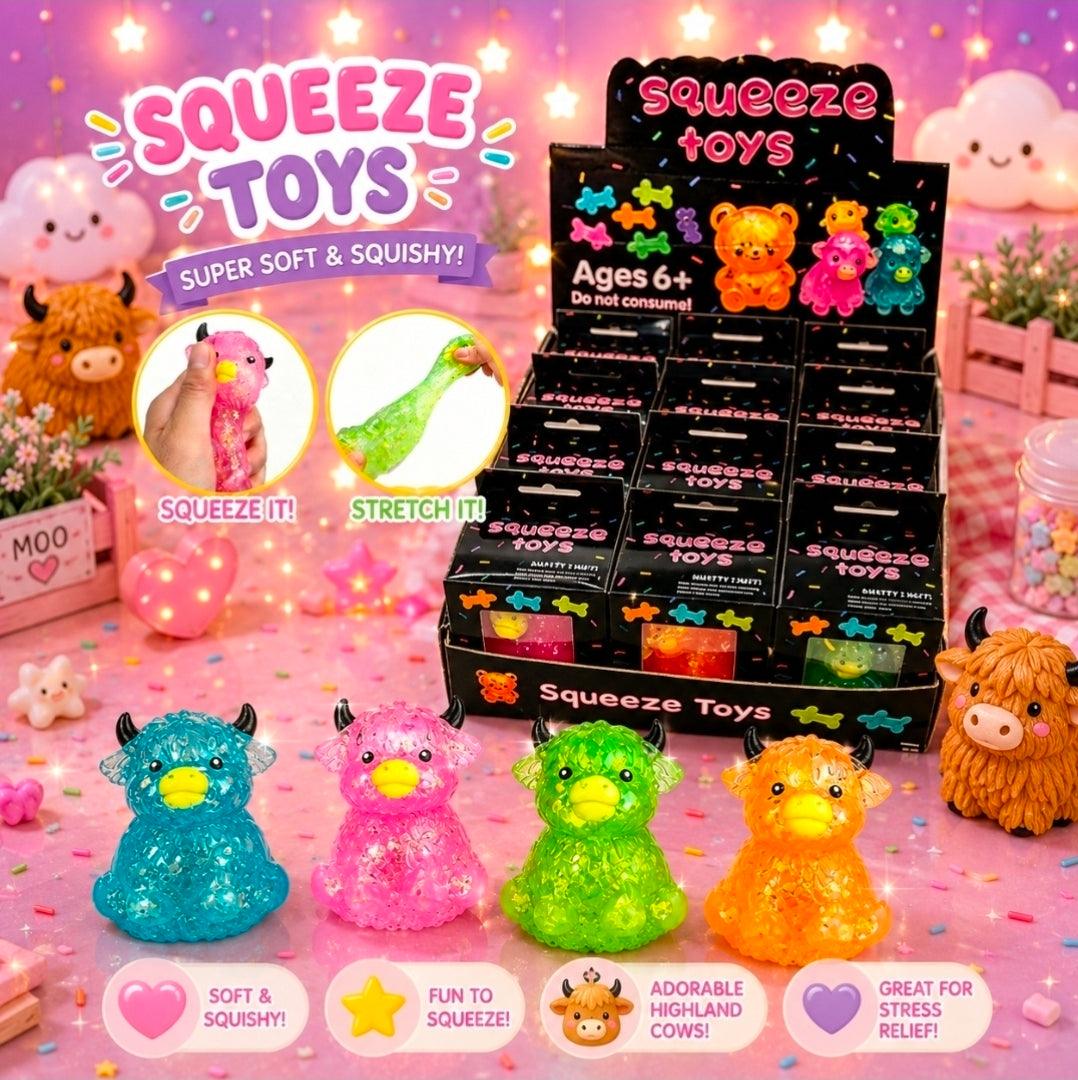 12pc glitter Highland Cow