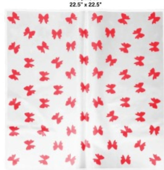 Red bow Coquette floral paper