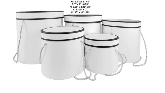 5pc-White Round Box