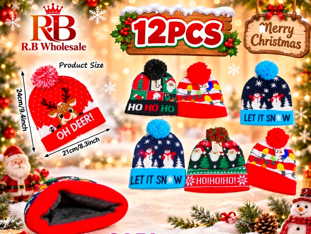 12PC LED Christmas Beanies🎄