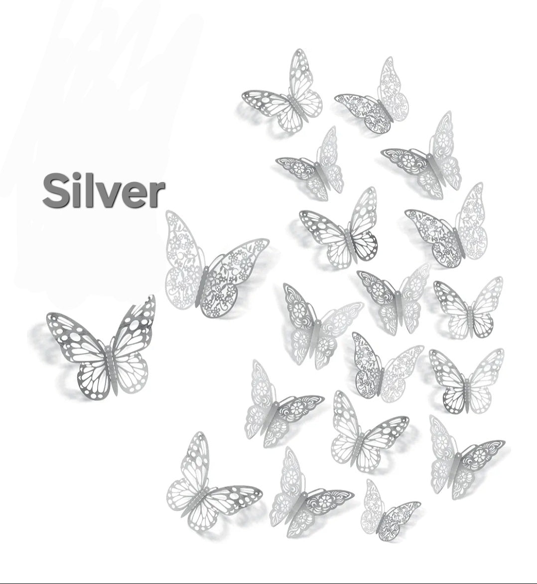 12pc-SILVER butterfly 🦋