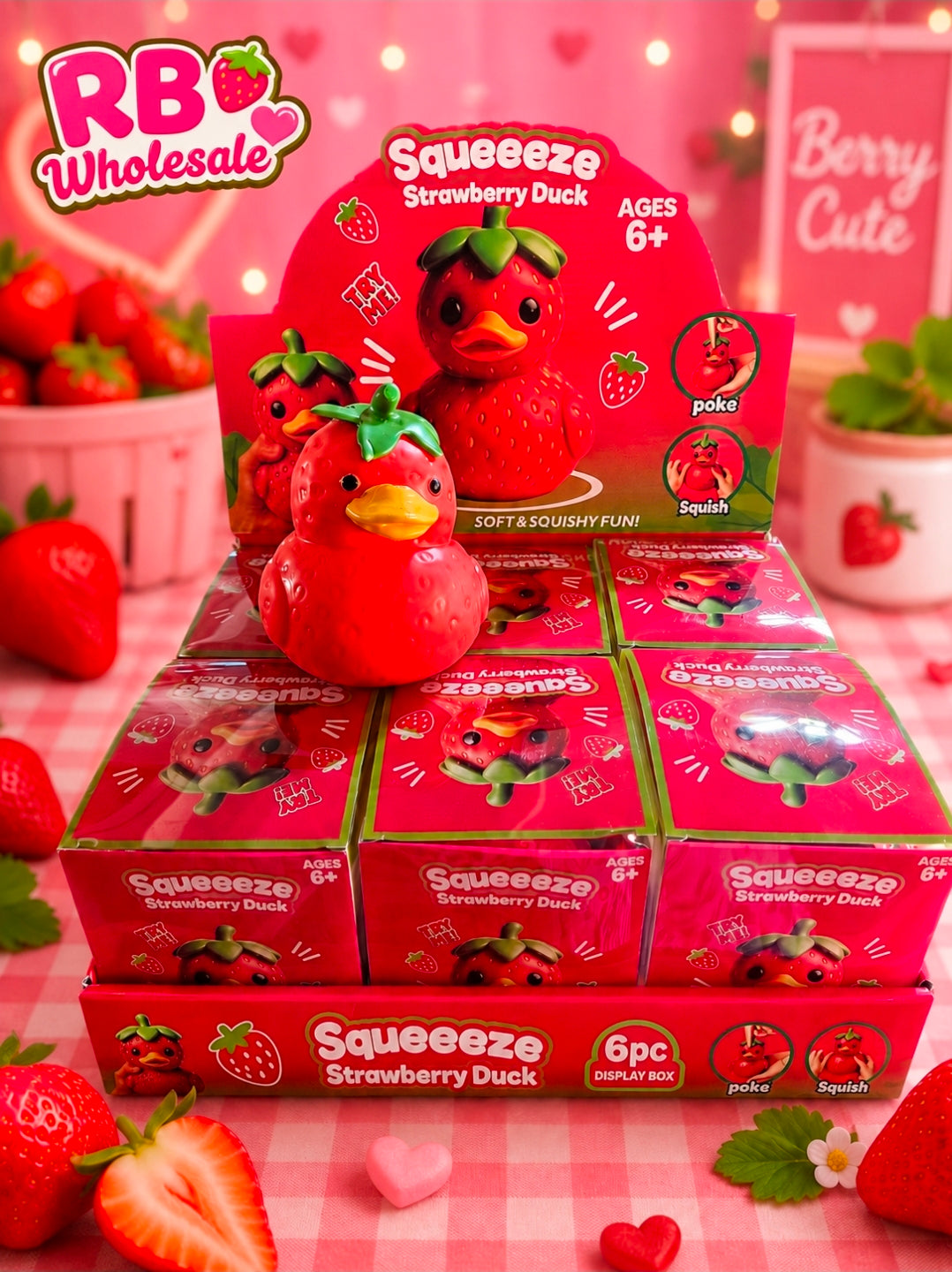 NEW 6PC Strawberry 🍓 Duck