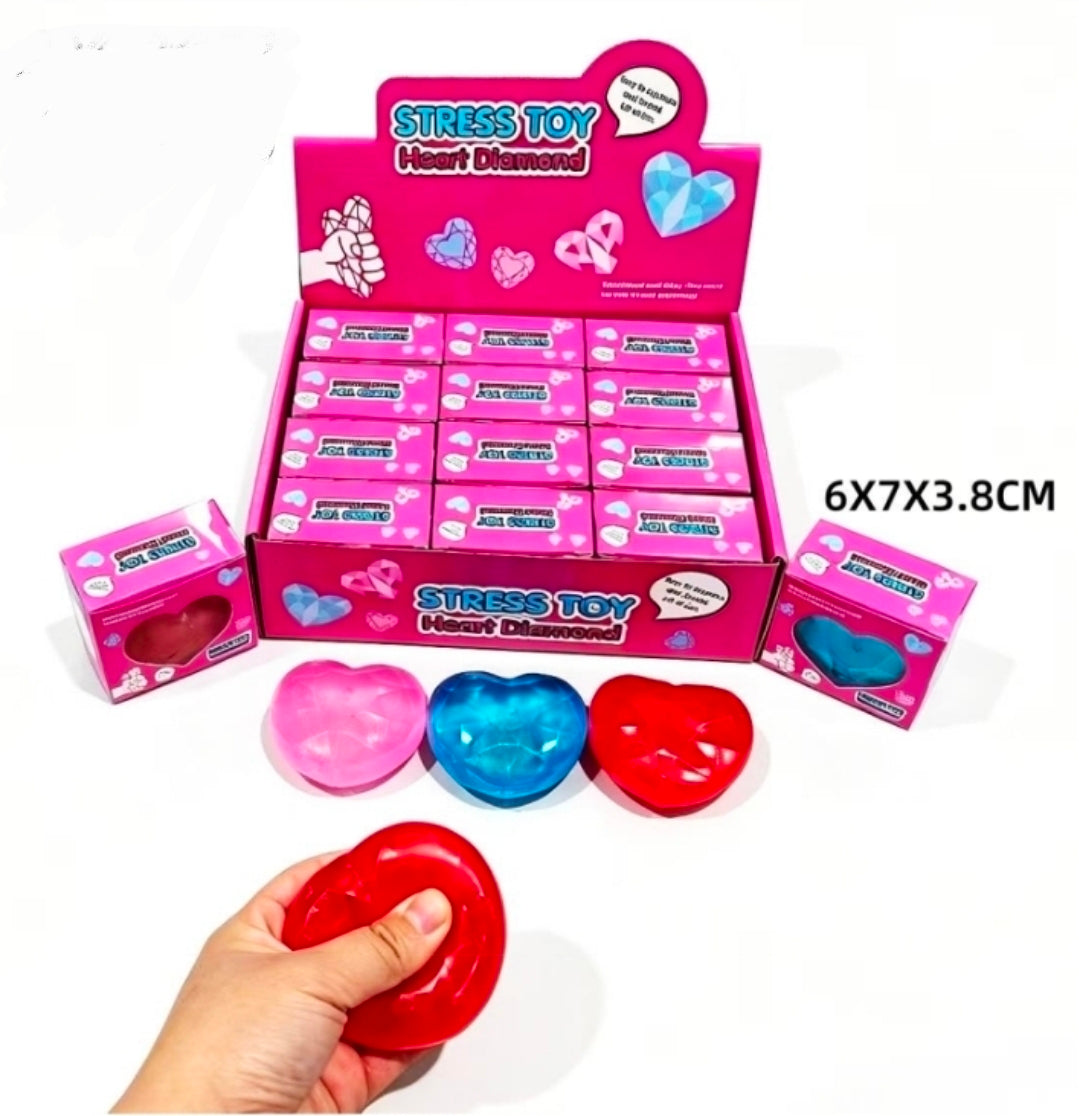 12pc Heart diamond squishy