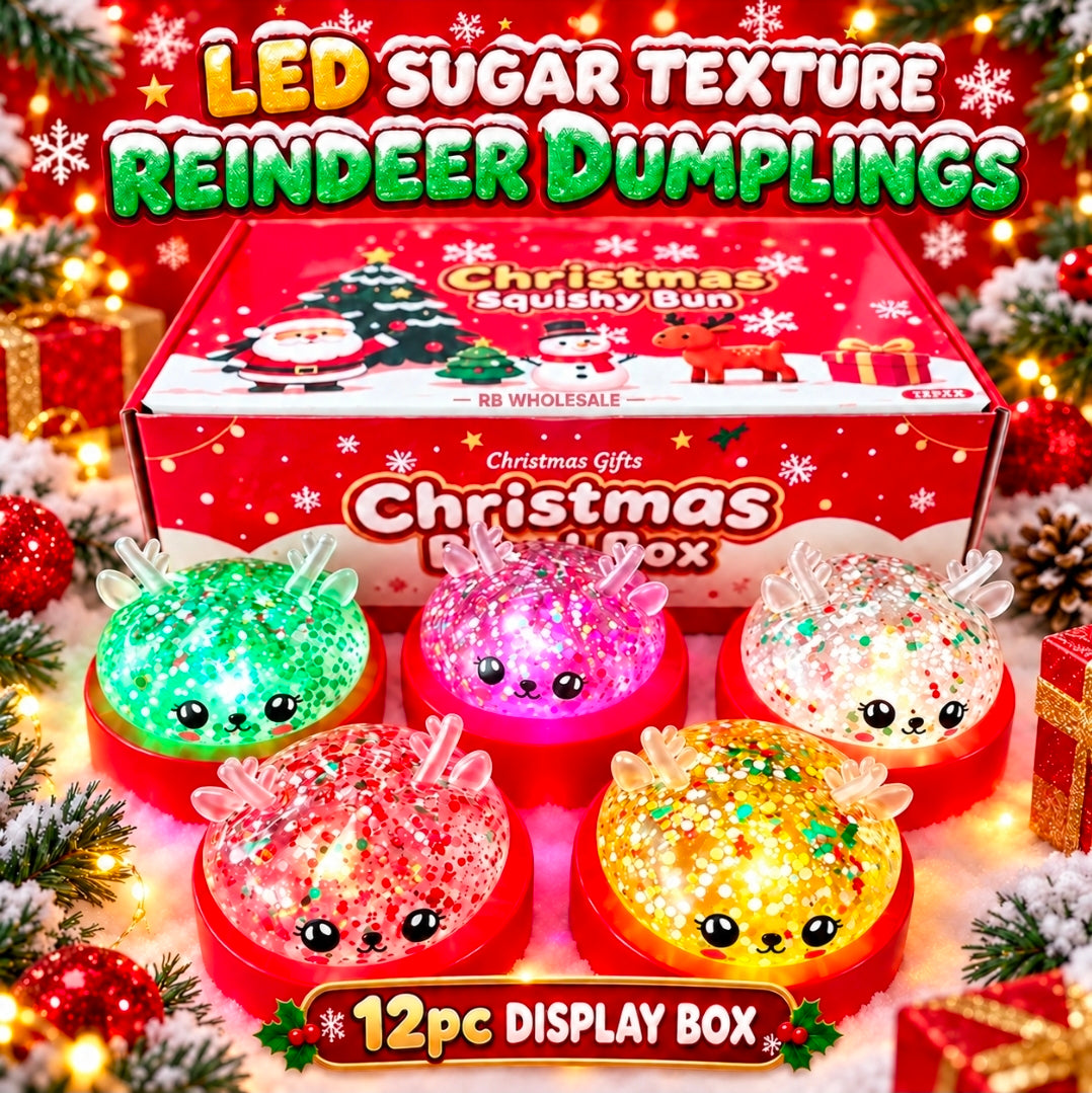 12PC Light up Reindeer Sugar Dumplings