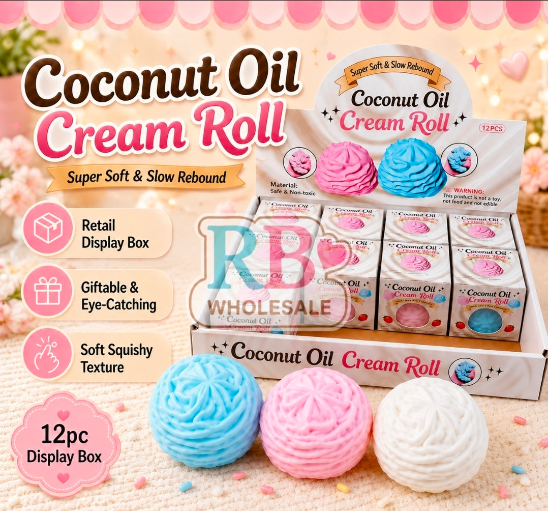 12PC Coconut Oil Cream Roll