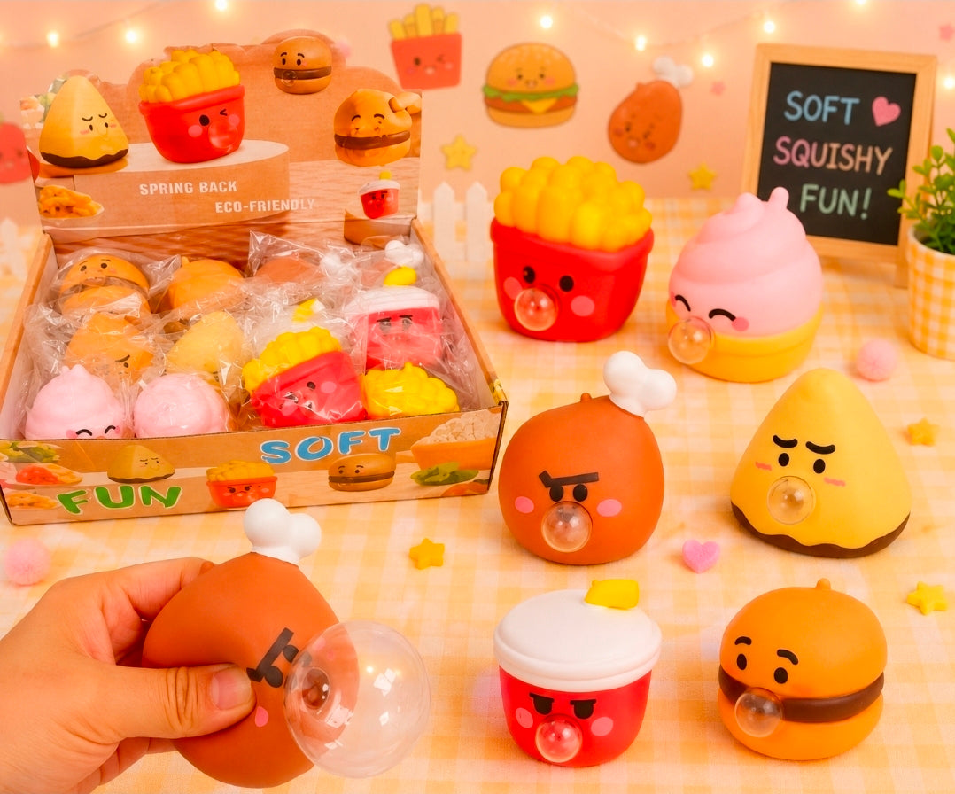 12pc Fast Food bubble toy