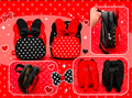 6pc Red polka dots backpack