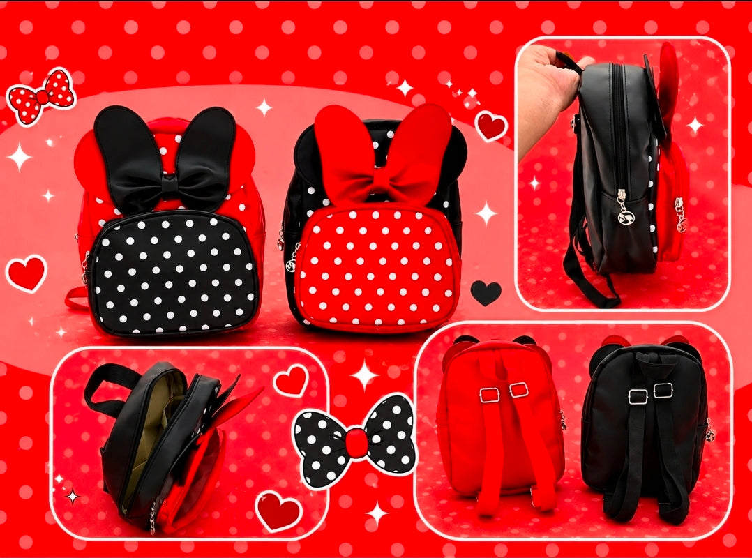 6pc Red polka dots backpack