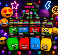 12pc Face Emoji cube