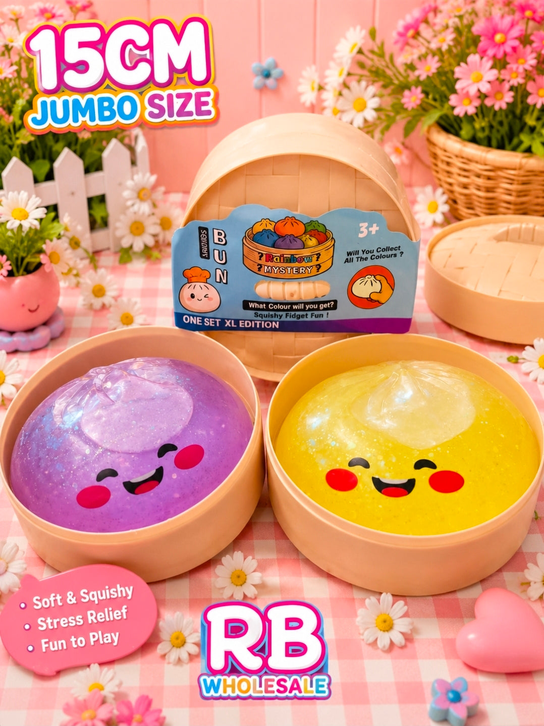 15cm Jumbo Glitter Gel Dumpling-3pc