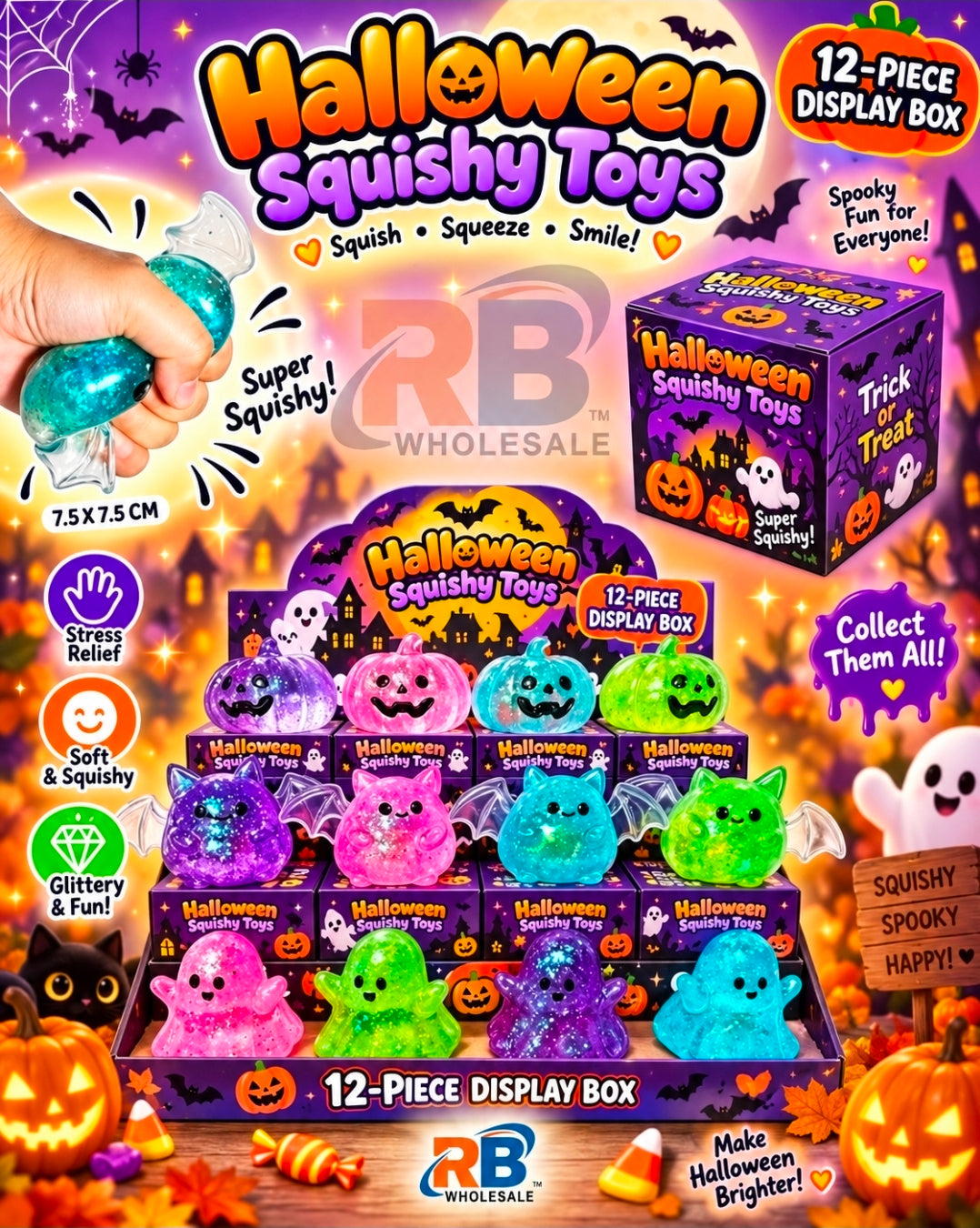 12pc Mix Halloween Squishy